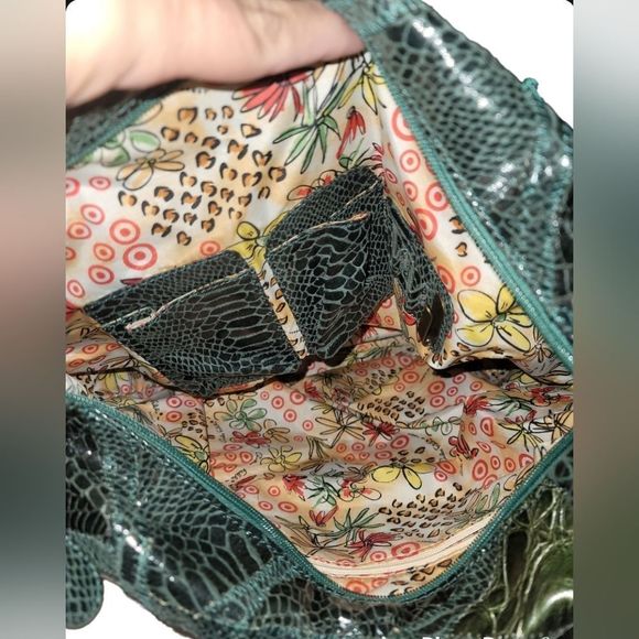 Carlos Falchi For Target Handbag Purse Hobo Bag Faux Snakeskin Collage - Picture 4 of 5